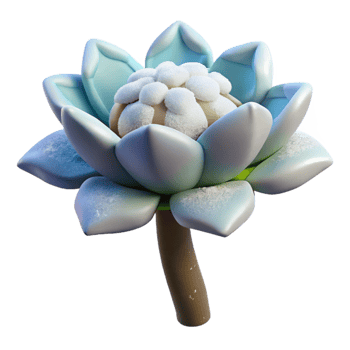 magnificent contemporary Single Arctic Flower Side View Cutout with Snow png