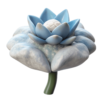 vibrant contemporary Single Arctic Flower Side View Cutout with Snow professional png