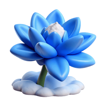 impressive rustic Single Blue Arctic Flower with Snow Transparent authentic png