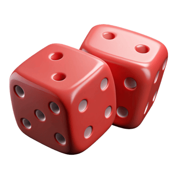 hypnotic rare Dice showing double sixes, with Transparent Background png