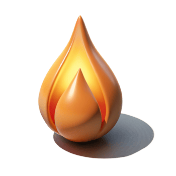 beautiful classic Single Flame Transparent Background with Realistic Shadow original png