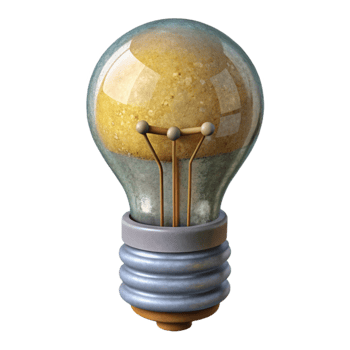 impressive classic Single Light Bulb Cutout with Filament and Glass Bulb professional png