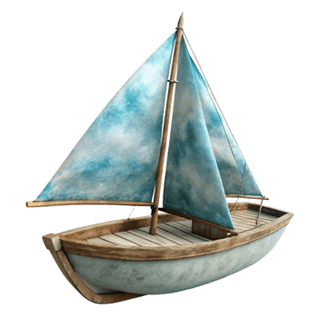 serene abstract Single Sailboat Transparent Background Cloudy Sky high resolution png