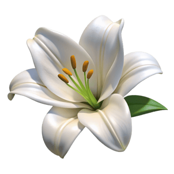 impressive classic Single White Lily Isolated on Transparent Background exclusive png