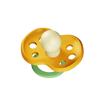 Pacifier pacifier 3d illustration. Colorful pacifier as a concept of baby stuff. 3d illustration on isolated background png
