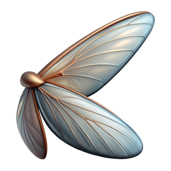 picturesque energetic minimalist Hyper-specific, professional render of a single biomechanical insect wing, ultra-detailed, isolated cutout with Transparent Background studio quality png