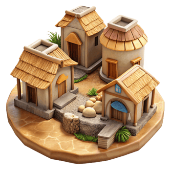 beautiful rustic Skybound Village Cutout with Rustic Charm Transparent Background high resolution png
