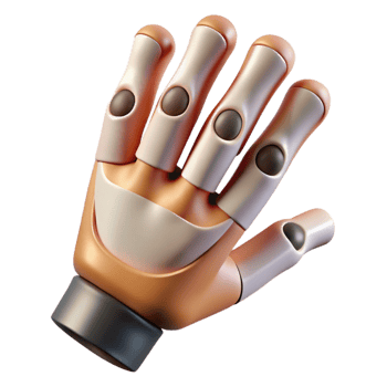immaculate inspired Hyper-specific, photorealistic render of a biomechanical finger joint, extreme close-up, isolated cutout with Transparent Background png