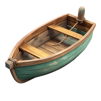 beautiful abstract Small Wooden Boat on a Lake Transparent Background png
