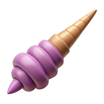 alluring creative Photorealistic, ultra-detailed isolated cutout of a single, unicorn horn with spiraling grooves, professional render with Transparent Background exclusive png