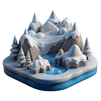 elegant classic Snow Covered Fjord Shore Cutout with Crisp Detail premium png