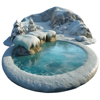 stunning rustic Snow Covered Frozen Lake Transparent Background premium png