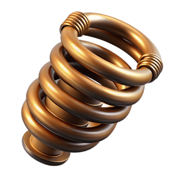 romantic enchanting Steampunk spring isolated, large and coiled with Transparent Background premium png