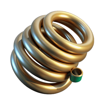 dreamy wonderful Steampunk spring isolated, large and coiled with Transparent Background high resolution png