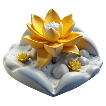 elegant artistic Snowy Landscape with Yellow Boreal Blossom Cutout premium png