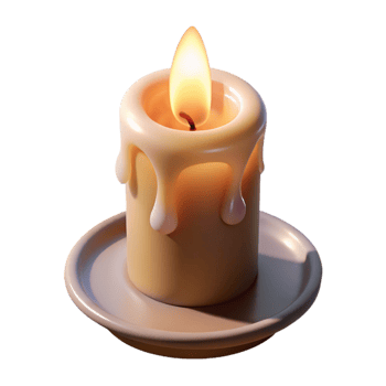 beautiful abstract Soft Candlelight Isolated with Shadow Transparent Background Cutout exclusive png