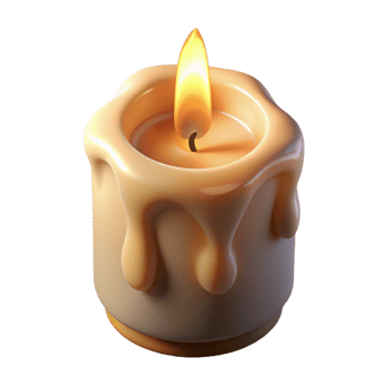 beautiful contemporary Soft Candlelight with Shadow Transparent Background Isolated authentic png