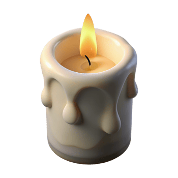 impressive minimalist Soft Candlelight with Shadow Transparent Background Isolated professional png