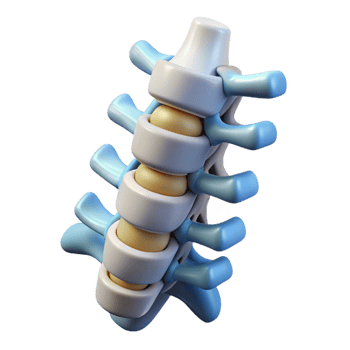unparalleled vintage Concept art style, hyper-specific render of a biomechanical spine segment with hydraulics, isolated cutout with Transparent Background 8K png