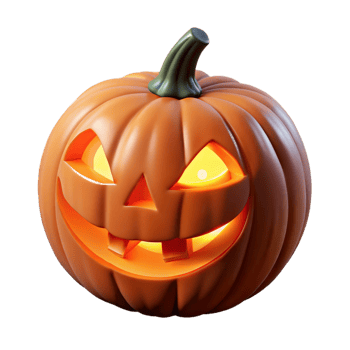 unparalleled artistic A spooky jack-o'-lantern, carved face, glowing inside with Transparent Background 4K png