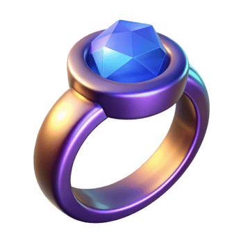 gorgeous dynamic abstract A realistic magic ring, glowing gemstone with Transparent Background original png
