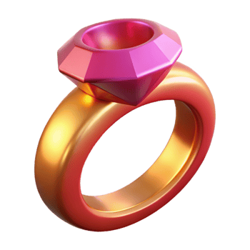 melancholic stunning Ultra-detailed, photorealistic isolated cutout of a single, magic ring with a large ruby gemstone, professional render with Transparent Background high quality png