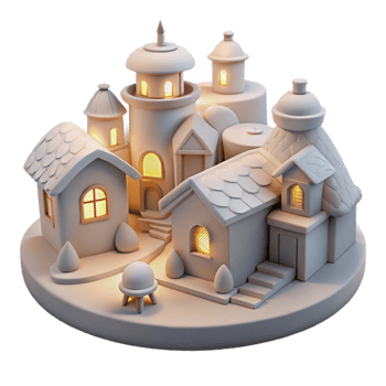 impressive contemporary Soft Light Village Cutout Tranquil Vespera Atmosphere exclusive png