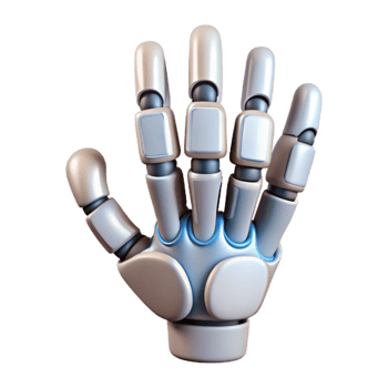 alluring inspired Ultra-detailed, photorealistic professional render of a single biomechanical finger with articulated joints with Transparent Background png