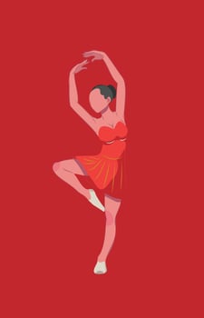 ballet dancer gracefully performing, capturing elegance, movement, and artistic expression in a minimal style vector