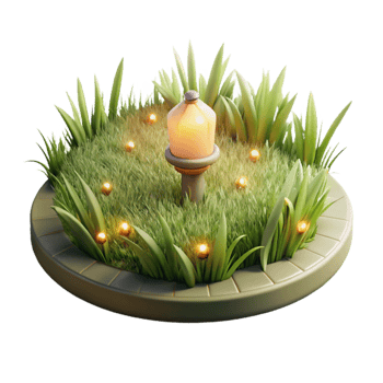 elegant minimalist Softly Lit Meadow Isolated on Transparent Background premium png