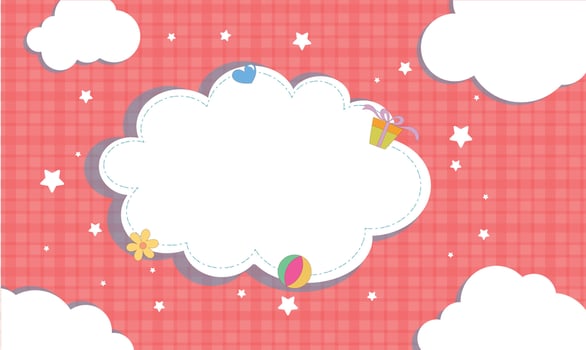 illustration of baby-themed clouds in a soft, pastel sky background, evoking calmness, innocence, and a dreamy atmosphere vector