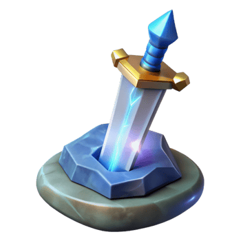impressive nostalgic traditional A gleaming magic sword, embedded in a stone with Transparent Background expertly shot png