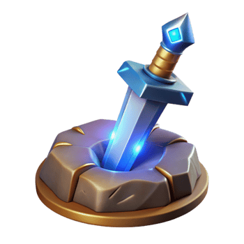 romantic majestic A gleaming magic sword, embedded in a stone with Transparent Background authentic png