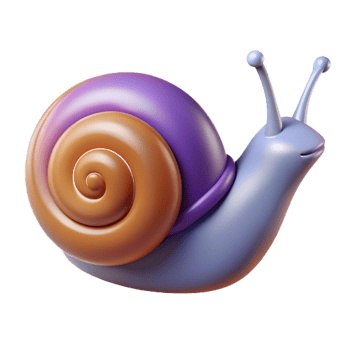 majestic whimsical renaissance Hyper-specific concept art style isolated cutout, professional render of a single snail with Transparent Background handcrafted png