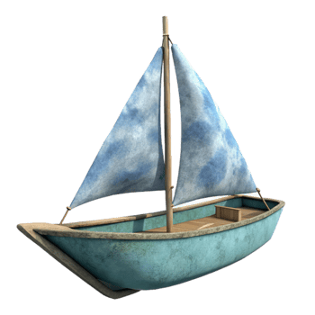 vibrant traditional Solitary Sailboat Isolated Under a Bright Cloudy Sky genuine png