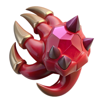 majestic minimalist A menacing dragon claw, clutching a ruby with Transparent Background luxury png