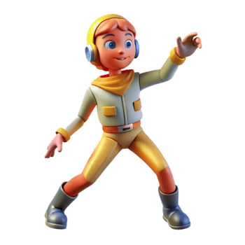 wonderful minimalist Space Wanderer Cutout with Dynamic Pose on Transparent Background professional png