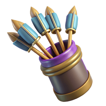 dramatic beautiful A quiver full of magical arrows, fletched with feathers with Transparent Background premium png