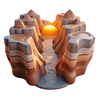 vibrant traditional Sparkling Canyon Cutout Dramatic Red Rock Formation professional png