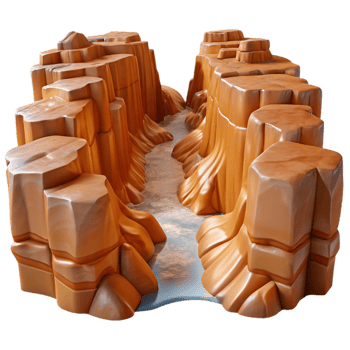 vibrant contemporary Sparkling Canyon Transparent Background Aerial View high quality png