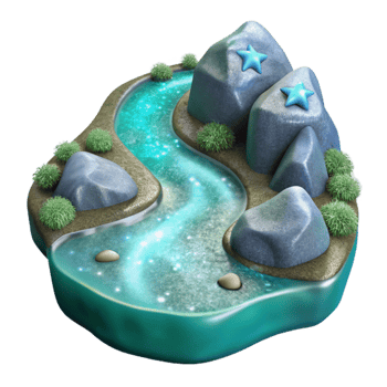 impressive abstract Sparkling Gorge Stream Cutout Transparent Water Element original png