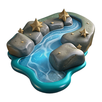 impressive artistic Sparkling Gorge Stream Cutout Transparent Water Element high resolution png
