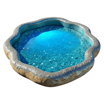 serene contemporary Sparkling Lagoon Transparent Background Blue Tones authentic png