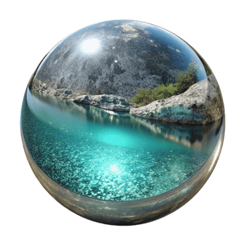 dramatic modern Sparkling Lagoon Reflection Transparent Background authentic png