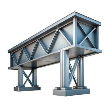 tranquil splendid Bridge beam steel construction, with Transparent Background ultra HD png