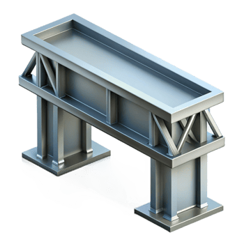 extraordinary mysterious traditional Bridge beam steel construction, with Transparent Background exclusive png