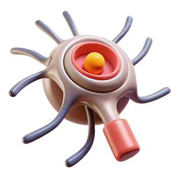 enchanting distinguished Ultra-detailed, concept art style, isolated cutout biomechanical nerve ending with signal amplification and pain suppression with Transparent Background png