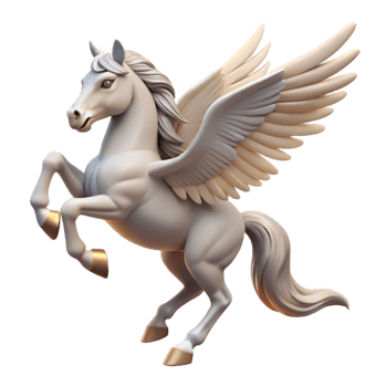 wonderful unforgettable A winged horse Pegasus, rearing up with Transparent Background png