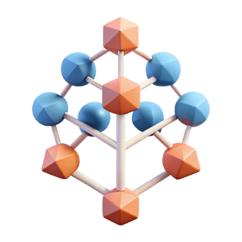passionate wonderful A stylized, minimalist tree made of interconnected geometric shapes with Transparent Background elite png