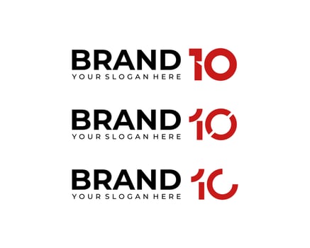 Number 10 Abstract Modern Minimalist For Brand or Business Logo Design Illustration vector